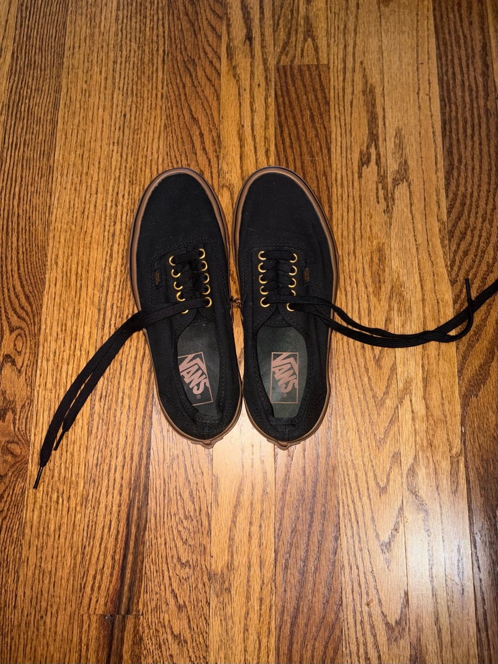 Black and Brown Gum Sole Vans